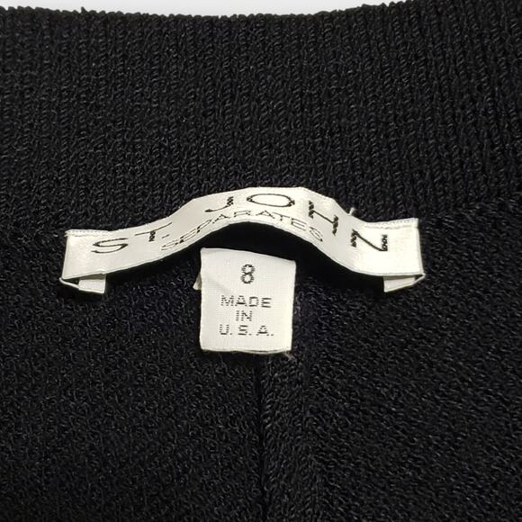 ST. John Separates Black Santana Knit Pleated Pull On Pants Sz 8 Career Classic - Picture 7 of 12